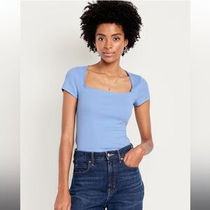 **NAVY** Square Neck Ribbed T-Shirt by Old Navy Size L